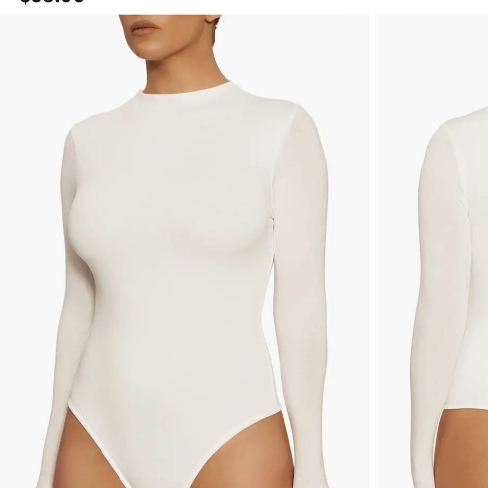 💛 Naked Wardrobe Nude Tan Long Sleeve Bodysuit